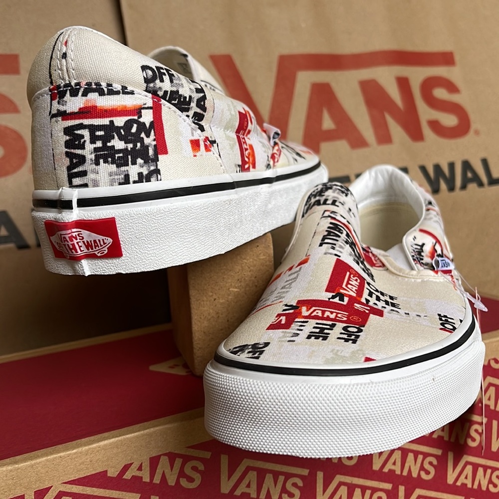 Vans Men’s Classic Slip On Packing Tape Blackdbl/Classic True White sneakers - Picture 10 of 16
